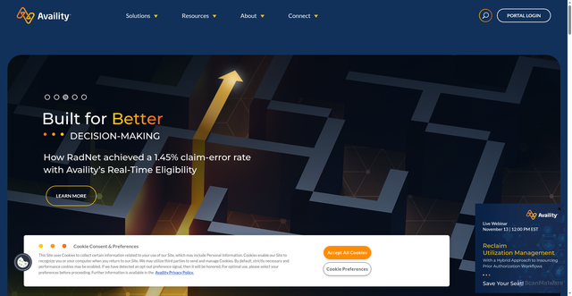 Security scan screenshot of https://www.availity.com/