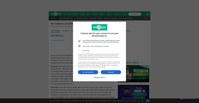 Security scan screenshot of https://www.cricbuzz.com/live-cricket-scores/122522/aus-vs-nz-2nd-t20i-australia-tour-of-new-zealand-2025