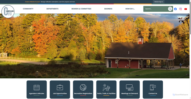 Security scan screenshot of https://www.townofcumberlandmaine.gov/