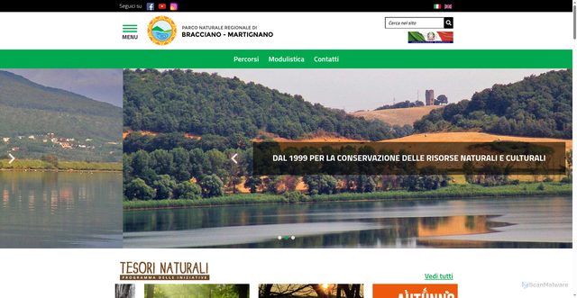 Security scan screenshot of https://www.parcobracciano.it