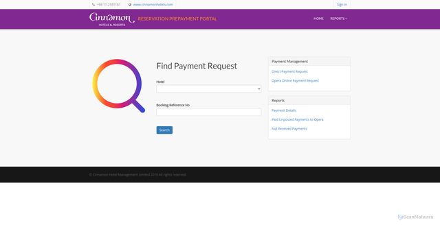 Security scan screenshot of https://tmsipg.cinnamonhotels.com