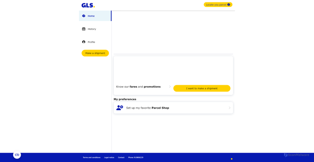 Security scan screenshot of https://mygls.gls-spain.es