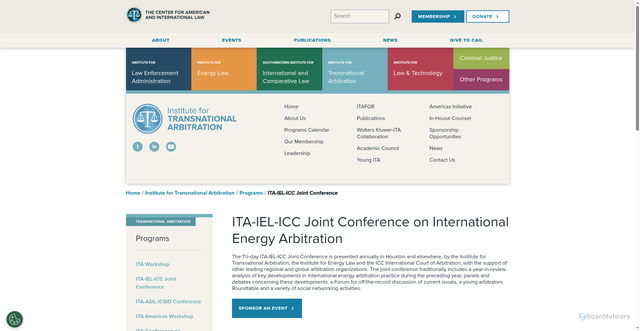 Security scan screenshot of https://www.cailaw.org/Institute-for-Transnational-Arbitration/Programs/ita-winter-forum-roundtable.html