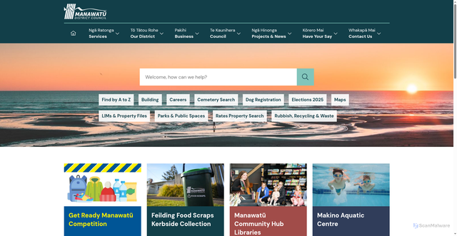 Security scan screenshot of https://www.mdc.govt.nz/