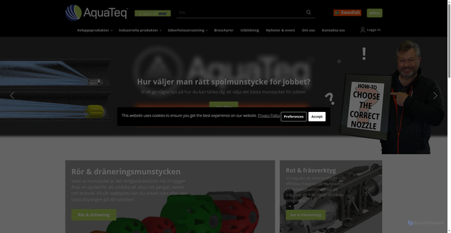 Security scan screenshot of https://aquateq.se