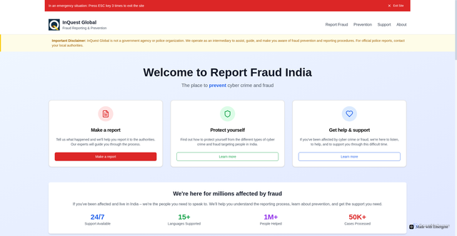 Security scan screenshot of http://fraudalertindia.com/