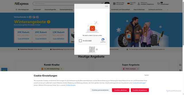 Security scan screenshot of https://www.aliexpress.us