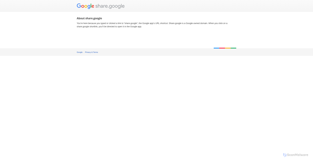 Security scan screenshot of https://share.google/