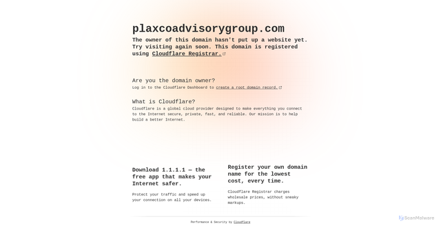 Security scan screenshot of http://plaxcoadvisorygroup.com/