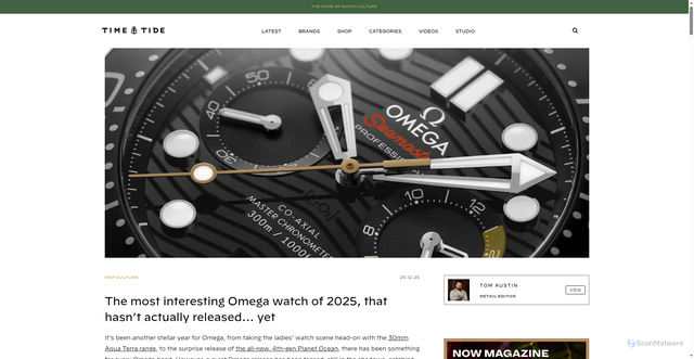Security scan screenshot of https://timeandtidewatches.com/the-most-interesting-omega-watch-of-2025-that-hasnt-actually-released-yet/