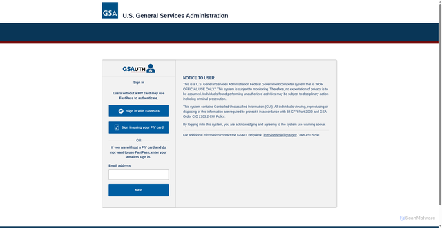 Security scan screenshot of https://anywhere.gsa.gov