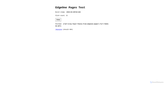 Security scan screenshot of https://jas-edgeone-test-os-1tq9ar8stx.edgeone.dev/