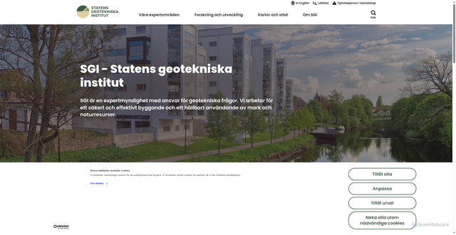 Security scan screenshot of https://www.swedgeo.se