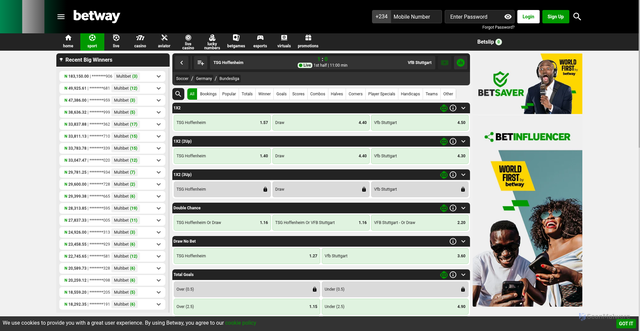 Security scan screenshot of https://www.betway.com.ng/event/soccer/germany/bundesliga/tsg-hoffenheim-vfb-stuttgart?eventId=61514182&fixtureType=highlights