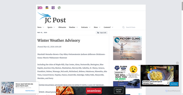 Security scan screenshot of https://jcpost.com/posts/7cab75fa-feee-4fa0-bbd4-b1dad7218169