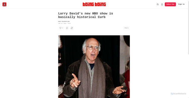 Security scan screenshot of https://premium.boingboing.net/p/larry-davids-new-hbo-show-is-basically