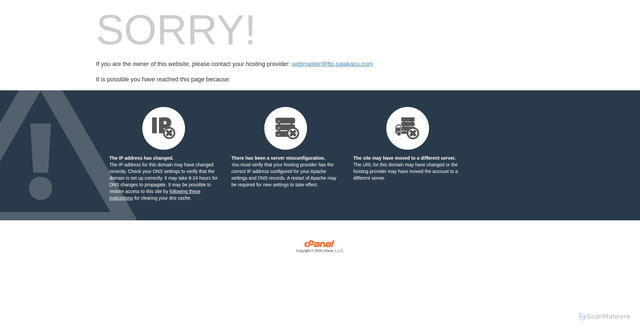 Security scan screenshot of https://ftp.pajakaou.com/