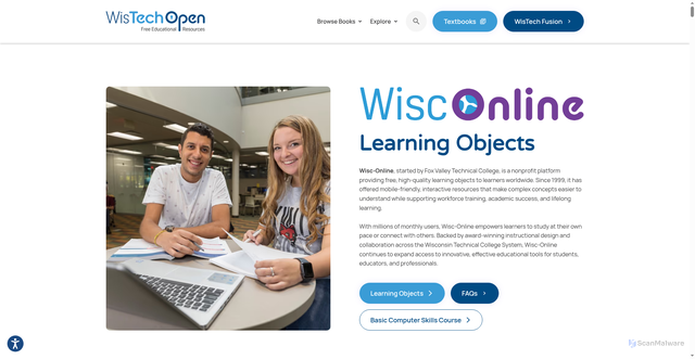 Security scan screenshot of https://wisc-online.com