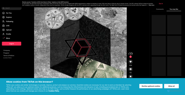 Security scan screenshot of https://vt.tiktok.com/ZS9c687pa/