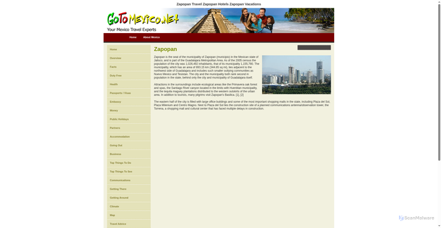 Security scan screenshot of https://www.gotomexico.net/zapopan.html