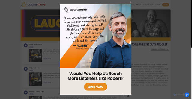 Security scan screenshot of https://www.accessmore.com/pd/Laugh-More-the-Skit-Guys-Podcast