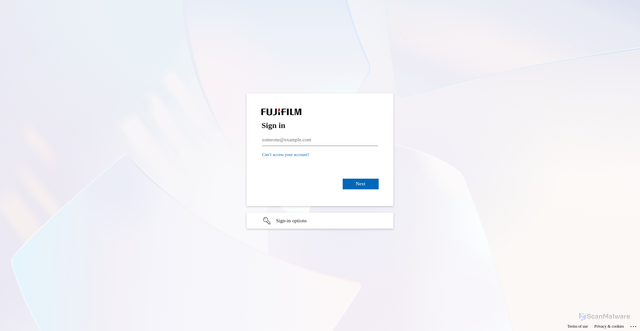 Security scan screenshot of https://fujifilm0.sharepoint.com