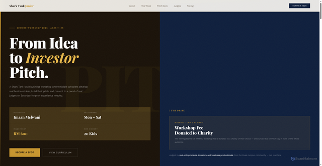 Security scan screenshot of https://sharktankwithimaan-x9v4xgr4h9.edgeone.app/