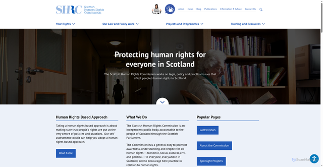 Security scan screenshot of https://www.scottishhumanrights.com/