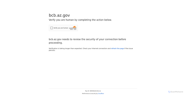 Security scan screenshot of https://bcb.az.gov/