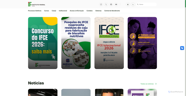 Security scan screenshot of https://www.ifce.edu.br