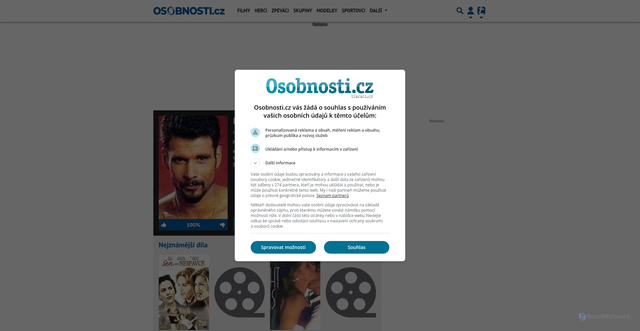 Security scan screenshot of https://www.osobnosti.cz/robert-kelker-kelly.php