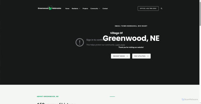 Security scan screenshot of https://greenwoodne.gov/