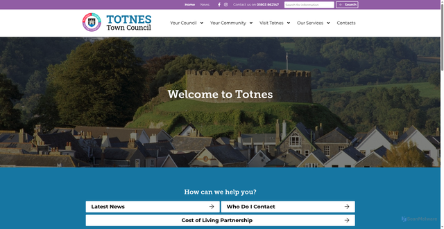 Security scan screenshot of http://www.totnestowncouncil.gov.uk