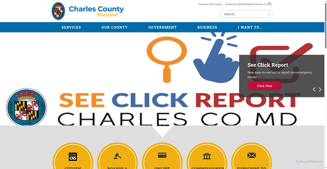 Security scan screenshot of https://www.charlescountymd.gov/