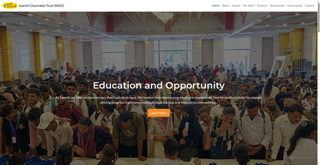 Security scan screenshot of https://saarthi-website.pages.dev/