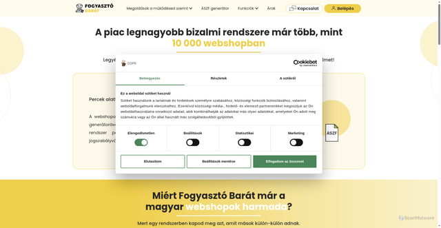 Security scan screenshot of https://fogyasztobarat.hu