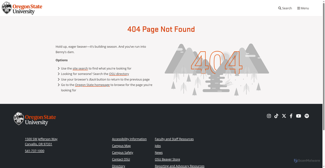 Security scan screenshot of https://orst.edu