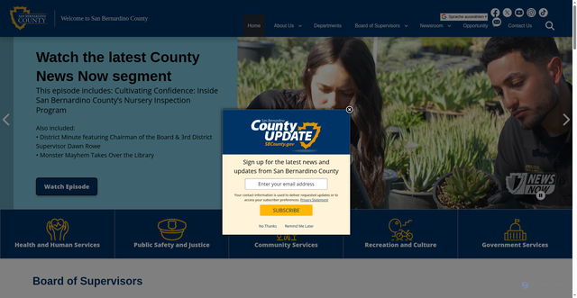 Security scan screenshot of https://main.sbcounty.gov/