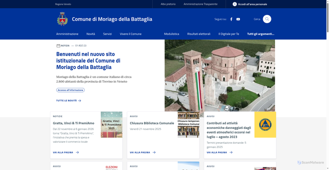 Security scan screenshot of https://www.comune.moriago.tv.it/