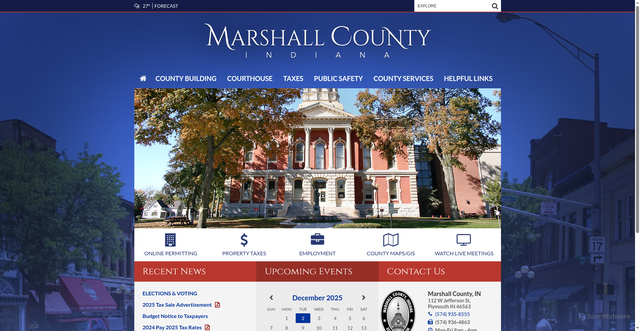 Security scan screenshot of https://www.co.marshall.in.us/