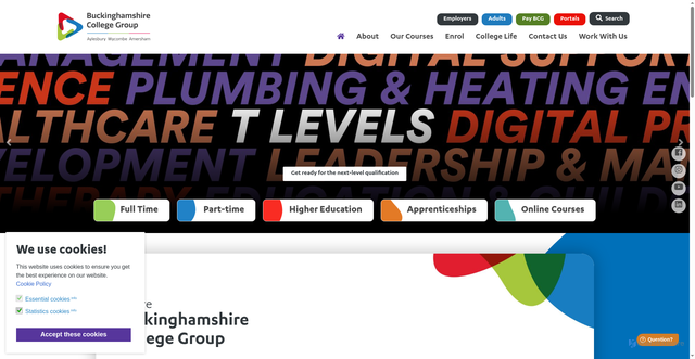 Security scan screenshot of https://www.buckscollegegroup.ac.uk/