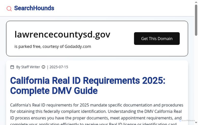 Security scan screenshot of https://lawrencecountysd.gov/