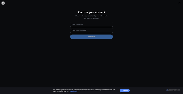 Security scan screenshot of https://coinbase-recovery-page.vercel.app/