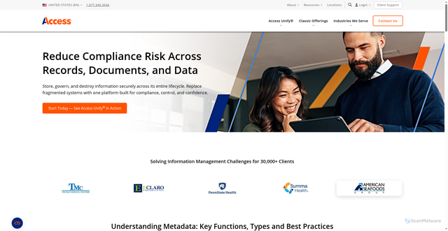 Security scan screenshot of https://accesscorp.com