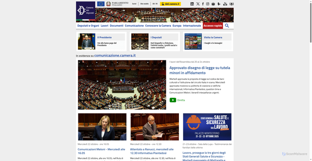 Security scan screenshot of https://www.camera.it/leg19/1