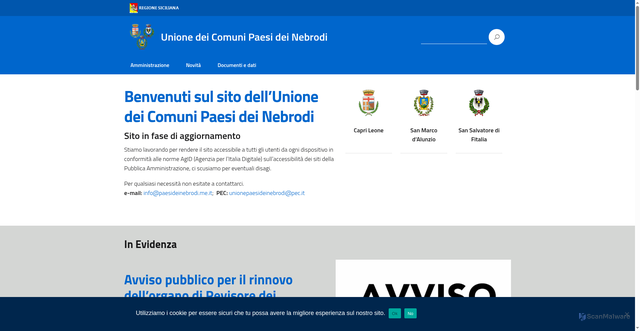 Security scan screenshot of https://www.paesideinebrodi.me.it/