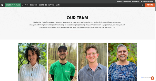 Security scan screenshot of https://pittsburghparks.org/about/our-team/