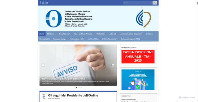 Security scan screenshot of https://www.milanotsrm.org/wordpress/