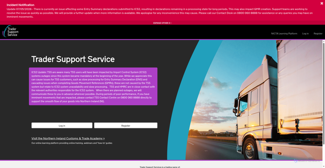 Security scan screenshot of https://www.tradersupportservice.co.uk
