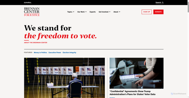 Security scan screenshot of https://www.brennancenter.org